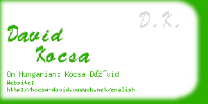 david kocsa business card